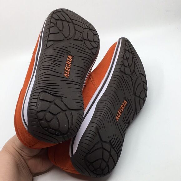 NIB Alegria Aaron Orange Suede Slip On Shoes - Size 43 EU 9.5 US (W US 13) main image 4